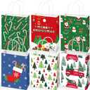 Christmas Gift Bags - 12 Pack Bags for Gifts - Small CHRISTMAS Gift Bags | Xmas Gift Baskets | christmas Treat Bags - Christmas Goodie Bag - Christmas Gifts for Kids Men Women,8.2x5.8x3.1 Inch