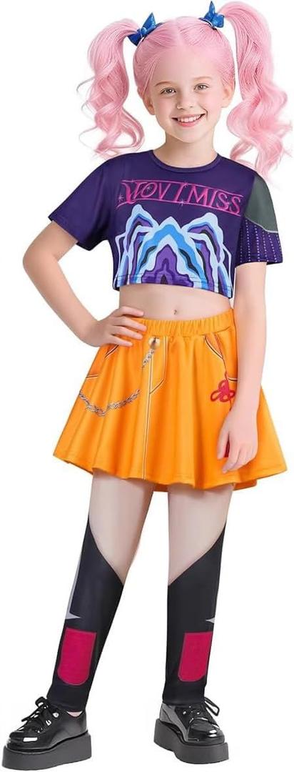 Mira Costume for Girls Pop Singers Fancy Dress Halloween Outfits Include T-Shirt Pants (Size 120, Yellow)