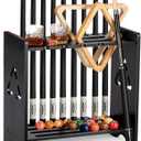 Pool Cue Stick Holder - Floor Stand Billiards Pool Cue Rack Oak Solid Wooden Holds 9 Cues and Pool Table Accessories Organizer