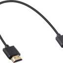 Duttek Short Mini HDMI to HDMI Cable 1FT/30cm, Ultra Slim/Flexible Soft Mini HDMI Male to HDMI Male Supports High-Speed 4K@60Hz, 3D, 18Gbps, 1080P for Projector, Monitor, Camcorde