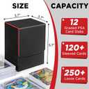 PSA Graded Card Case, PU Leather Graded Card Organizer Box, BGS Graded Card Storage Case