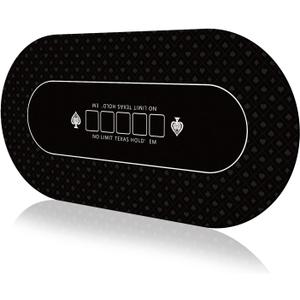 YUZPKRSI 70 x 35 Inch Poker Mat, 8 Players Texas Hold'em Poker Rubber Mat Poker Topper for Tables, Folding Portable Poker Table Top Layout w/Carrying Bag for Poker Games, Blackjack, Casino