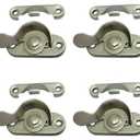 QCAA Steel Window Sash Lock, CTC 2", Satin Nickel, 8 Pack, Made in Taiwan