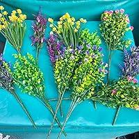 Artificial Flowers Outdoors, 12 Bundles Fake Flowers