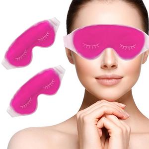 Cooling Eye Mask, Reusable Cold Eye Mask for Hot Cold Treatment for Eye Strain, Eye Swelling, Eye Redness, Puffy Eyes, Dark Circles, Smooth Fine Lines and Eye Recover Surgery. 2 Packs (Pink)