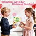 Valentine's Day Cards for Kids school, 24 PACK Valentine's Day Cards for Kids with Flowers Plaster Painting Kit, Valentines Day Gifts for Kids for School Classroom Exchange, Valentines Party Favors
