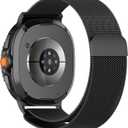 Bands Compatible with Samsung Galaxy Watch 8 40mm/44mm/Classic 46mm 2025, Magnetic Milanese Loop Mesh Metal Stainless Steel Replacement Wristband for Men Women (Black)