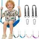 HeyZoo Heavy Duty Kids Swing Seat with 79" Adjustable Rope, 330 lbs Capacity Swing Set Accessories Replacement with 2 Carabiners and 2 Extra Hanging Straps, Outdoor Playground Gifts, Blue 1 Pack