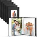 6 Pack Mini Photo Album 4x6 Small Wedding Photo Album 372 Photos Postcard Picture Albums Black Linen Cover Photos Albums Book with Front Window for Wedding Anniversary Travel Family Pictures