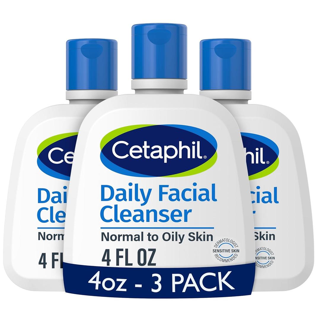 Cetaphil Face Wash, Daily Facial Cleanser for Sensitive, Combination to Oily Skin, 4 Oz, Gentle Foaming, Soap Free, Hypoallergenic, Pack of 1
