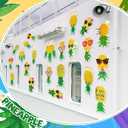 Xuhal 12 Pcs Pineapple Magnets Cruise Door Decorations Magnetic Tropical Pineapple Decals Decor Cruise Door Refrigerator Car Magnets Stickers for Cabin Summer Party Car Accessories