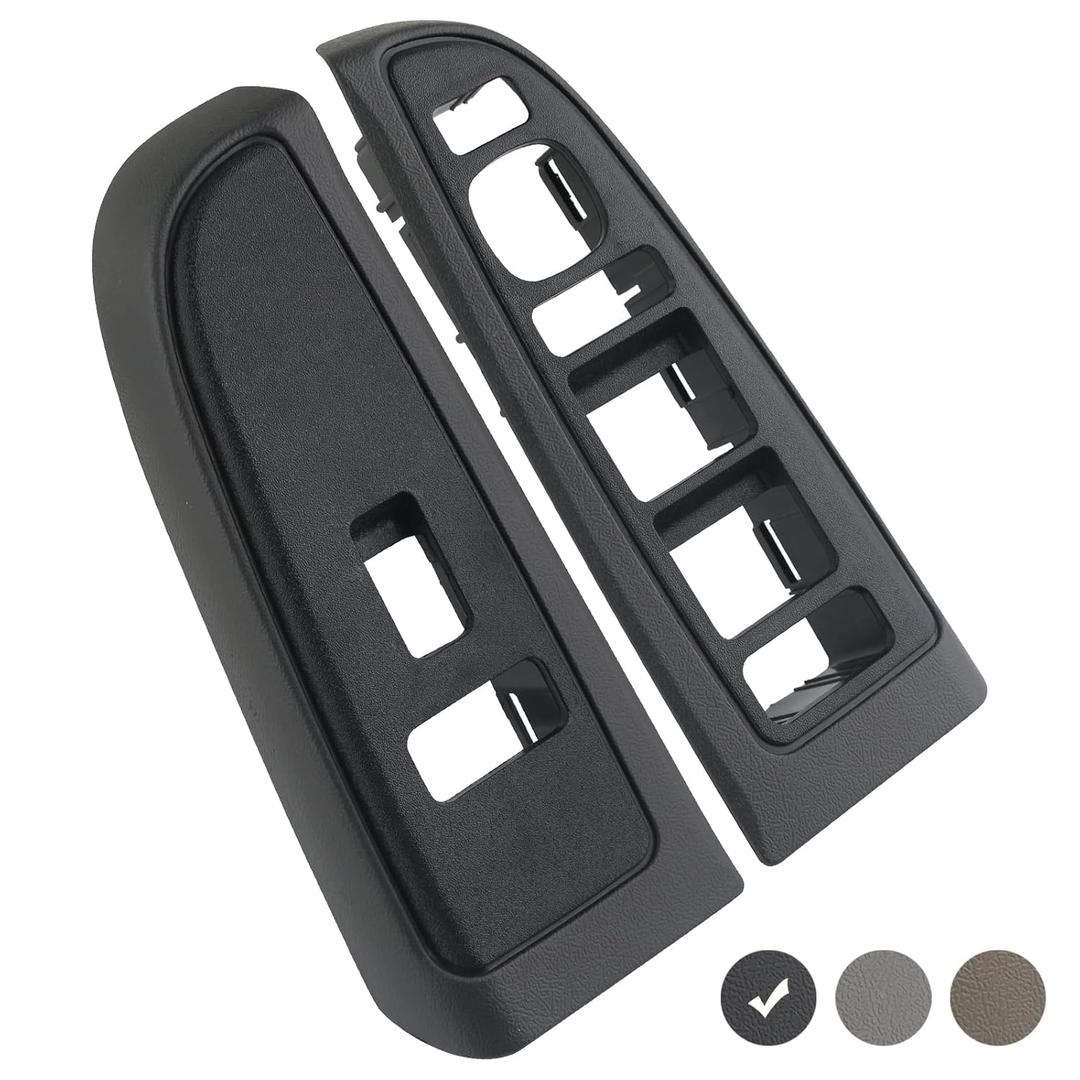 Window Switch Bezel Cover Compatible with Chevy Chevrolet Avalanche Silverado Suburban Tahoe, GMC Sierra Yukon, Cadillac Escalade 2004-2007 Replaces 89045128 89045120 Window Switch Trim Accessories (Dark Gray)