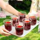 100 Pcs Pink Plastic Cups 12 Oz Disposable Stemless Wine Glasses Cocktail Pink Party Cups for Meeting, Wedding, Birthday, Valentines Party Supplies