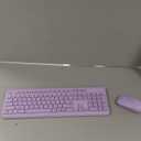 Wireless Keyboard and Mouse Combo, Full-Size Silent Ergonomic Keyboard and Optical Mouse, Long Battery Life, 2.4GHz Lag-Free Cordless Mice Keyboard for Computer, Mac, Laptop, PC, Windows(Purple)