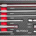 BILITOOLS 9-Piece Hex Wobble Extension Set, 2 in 1, 1/4 in, 3/8 in, 1/2 in, Chrome Vanadium Steel