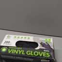 SWIFTLITE Black Vinyl Gloves, Food Grade Gloves Disposable Latex Free & Powder Free, Guantes for Cleaning Cooking Food Prep (Medium)