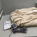 Westinghouse Electric Heated Blanket - Queen Size, Soft Flannel to Sherpa, 10 Heating Levels, 12 Hour Auto Off, Machine Washable, 84x90 Inch, Beige