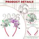 2 x Pvoiue 2026 Happy New Years Eve Party Headband - Christmas Headband - Festive Party Dress-Up Hairband, Star and Tinsel Embellishments - New Year's Eve Celebration Accessory 1Pcs Silver