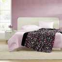 Betsey Johnson - Blanket, Buttery-Soft Faux Fur Throw Blanket for Couch or Bed, Boldly Plush & Oversized Bedding (Leopard Rosettes Black, 50" x 70")