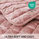 BEDELITE Velvet Quilt Set Queen Size - Luxury Velvet Comforter Bedding Set 3 Pieces, Lightweight Soft Cozy Shiny Dusty Pink Oversized Bedspread Coverlet for All Seasons with 2 Pillow Shams