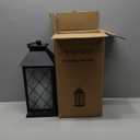 18" Solar Lanterns Outdoor Waterproof, Glass Solar Flickering Flame Lantern Large Hanging Solar Lantern Metal Decorative for Patio Garden Backyard Outside Tabletop Mothers Day Gifts Mom
