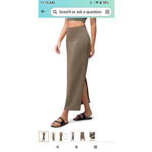 ODODOS Modal Soft Maxi Skirt for Women, Back Slit High Waist Casual Long Pencil Skirts, S