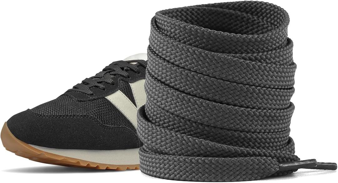 UamGlsob Flat Shoelaces for New Balance Sneakers, 5/16"(8mm) Athletic Classic Shoe Laces Replacement Strings, 2 pairs