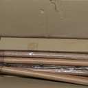 Wood Double Curtain Rod 36-153 Inch, Boho Decorative Extra Long Dual Curtain Rods for Windows, 1" Adjustable Heavy Duty Double Rod, Unique Handmade Imitation Wood Grain Leaf Finials Design