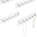 Heesch Necklace Hanger, Acrylic Necklace Holder, Necklace Organizer Wall Mount, Jewelry Hooks for Necklaces, Bracelets, Chains (4-pack Clear Short)