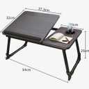 Laptop Desk for Bed, Adjustable Laptops Stand with 5 Adjustable Angles, Portable Lap Tray Table with Cup Holder, Laptop Bed Desk Tray for Eating Working Writing Reading (Black)
