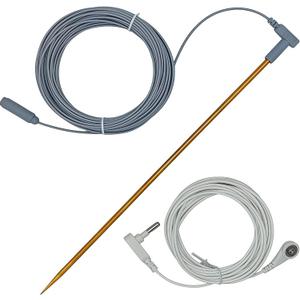 Copper Grounding Rod Kit with 40ft female cord and 15ft extended cord, connect yoga grouding mat, grounding sheet, blankets and Anti-static workbench to the earth, Portable Earth Connection kit