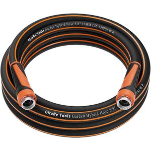 Giraffe Tools Garden Hose 5/8", Water Hose Heavy Duty, Flexible, Lightweight Hybrid Hose with Swivel Handle, 15ft Female to Female Fittings, Burst 600 PSI, Short Leader Hose