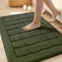 Color&Geometry Green Bath Mat Non Slip Washable- 24"x43" Large Absorbent Bath Mats for Bathroom, Thick Soft Bathroom Runner for Bathtub Shower Mat Outside Shower