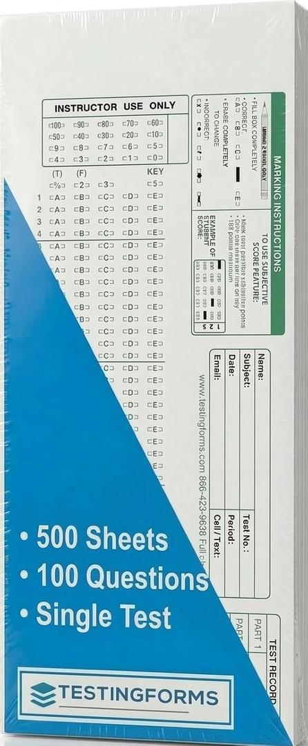 TEST-100E 882 E Compatible Testing Forms (500 Sheet Pack)
