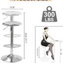 CAROLMADE Bar Stools Set of 2, Adjustable Metal Bar stools Swivel Counter Height Stool Backless Barstools for Kitchen Island Pub, Chrome, 31.1"H x 13.8"W x 13.8"L