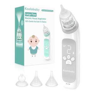 Koalababy Baby Nasal Aspirator, Large Flow Electric Nose Sucker with 3 Suction Levels, Rechargeable Toddler Nose Cleaner, Soft Silicone Tips, Music and Light Soothing