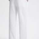 Libin Men's Linen Pants Elastic Waist Lightweight Casual Pants Comfy Summer Beach Travel Lounge Trousers with Pockets (White, L)