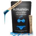 KoluaWax Hard Wax Beads for Hair Removal  Coarse Hair Formula  Face, Brazilian, Underarms, Back Chest, Bikini Waxing  Sea Salt & Surf, 1lb Refill for Wax Warmers & 10 Large Applicator Sticks