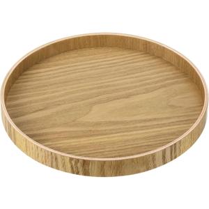 PATIKIL Wood Serving Tray 8 Inch, 1 Pack Round Decorative Platter for Home Kitchen Table Candle Holder