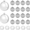 80Pcs Bezel Pendant Trays Blanks 25mm, Winspeed 40Pcs Silver Stainless Steel Bezel Trays and 40Pcs Clear Glass Cabochon Pendants for Jewelry Making, DIY Blank Pendant Trays Kit for Crafts