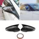 1Pair Side Mirror Cover Rear View Mirror Cover Trim For Hyundai Veloster 2012 2013 2014 2015 2016 2017 (Carbon Fiber Black)