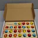 Coogam Wooden Magnetic Fishing Game, Fine Motor Skill Toy ABC Alphabet Color Sorting Puzzle, Montessori Letters Cognition Preschool Gift for Years Old Kid Early Learning with 2 Pole