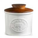 Ceramic Butter Dish With Lid, Butter Crock for Countertop, French Butter Keeper Holder for Spreadable Butter, Cream White (Cow-3.94"dia)