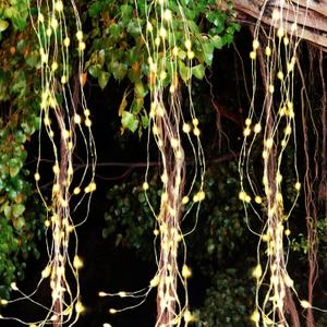 Fairy String Lights Plug in 7Ft 280leds 14 Strands Hanging LED Firefly Bunch Lights Waterproof Waterfall Light Decorative Fairy Light for Bedroom Party Garden Outdoor Christmas(Warm White)