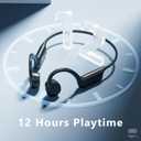 Open Ear Headphones Bluetooth Bone Conduction Wireless Headphones, 2025 New Bluetooth 5.3 Wireless Sports Earbuds with Mic, 12HRS Playtime IPX5 Waterproof Earphones for Exercise Workouts (Black)