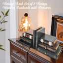 Vintage Wooden Bookends with Drawers Decorative False Book Shelf Organizer for Home, Office, or Library (311)