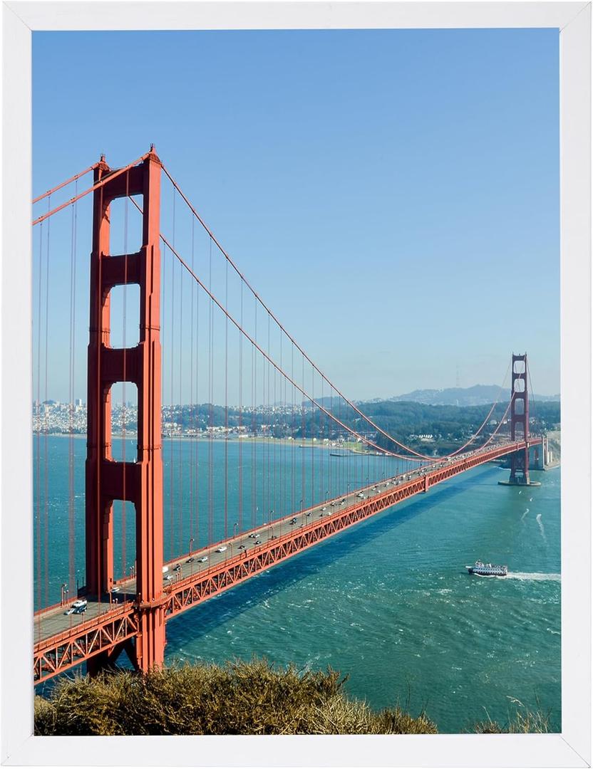 12x17 Picture Frame White for Wall Hanging, 12 x 17 Frame Wall Gallery Photo Frame with Shatter Resistant Plexiglas, White