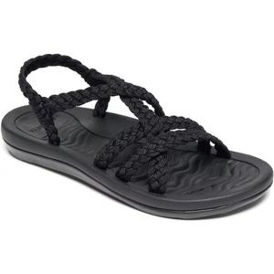 MEGNYA Women's Comfortable Walking Sandals with Arch Support, Athletic Hiking Sandals with Handmade Straps, Outdoor Soft Water Sandals for Beach Poolside Travel Camping (10, Black)