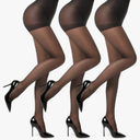 EVERSWE 3 Pairs Women's Sheer Pantyhose 20D, High Waist Control Top Pantyhose Hosiery