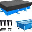 87 x 59 inch Rectangular Pool Cover 7 x 4 Rectangle Pool Covers 7.3 ft x 4.9 ft Swimming Frame Pools Cover Rectangle Made of 210D Heavy-Duty Rainproof Oxford